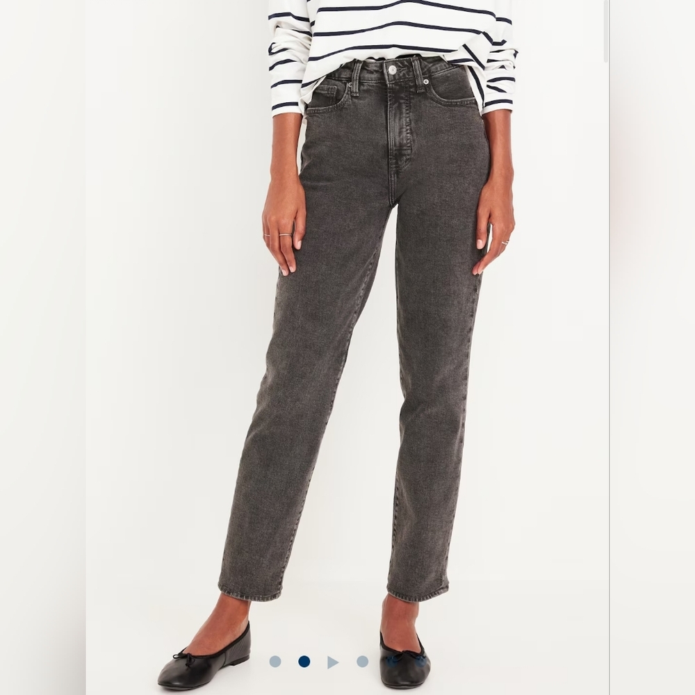 Old Navy high waist OG straight ankle, faded black, size 6